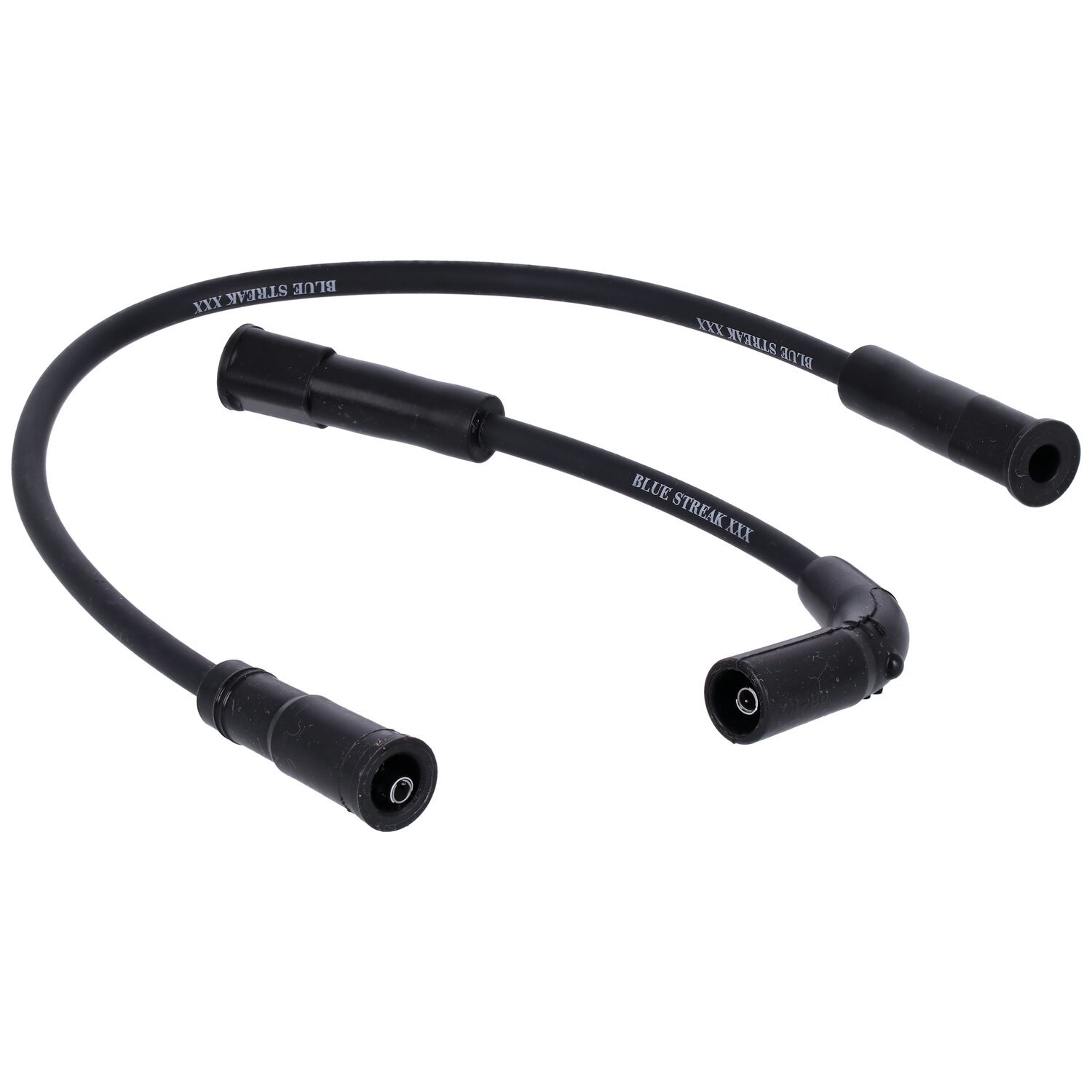 Blue Streak, XXX spark plug wire set. Black, white print