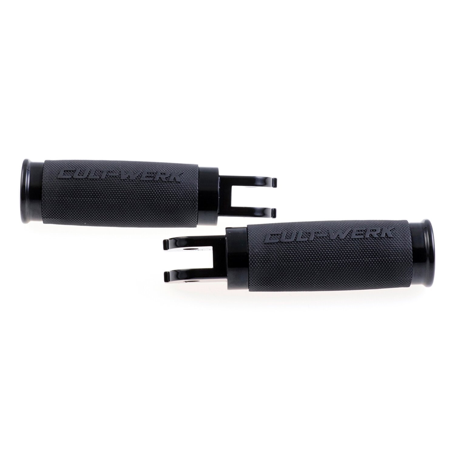 Cult-Werk, 'Racing' rider foot peg set, Black, Gloss