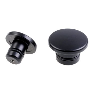 Gloss black powder coated CNC machined aluminum covers. The covers are plugged into the hollow axle on one side, and the hexagon socket on the other side and are fixed with an O-ring. Installs with a set-screw for clean optics. 
Note: See 942205 for Cult-Werk rear axle covers.