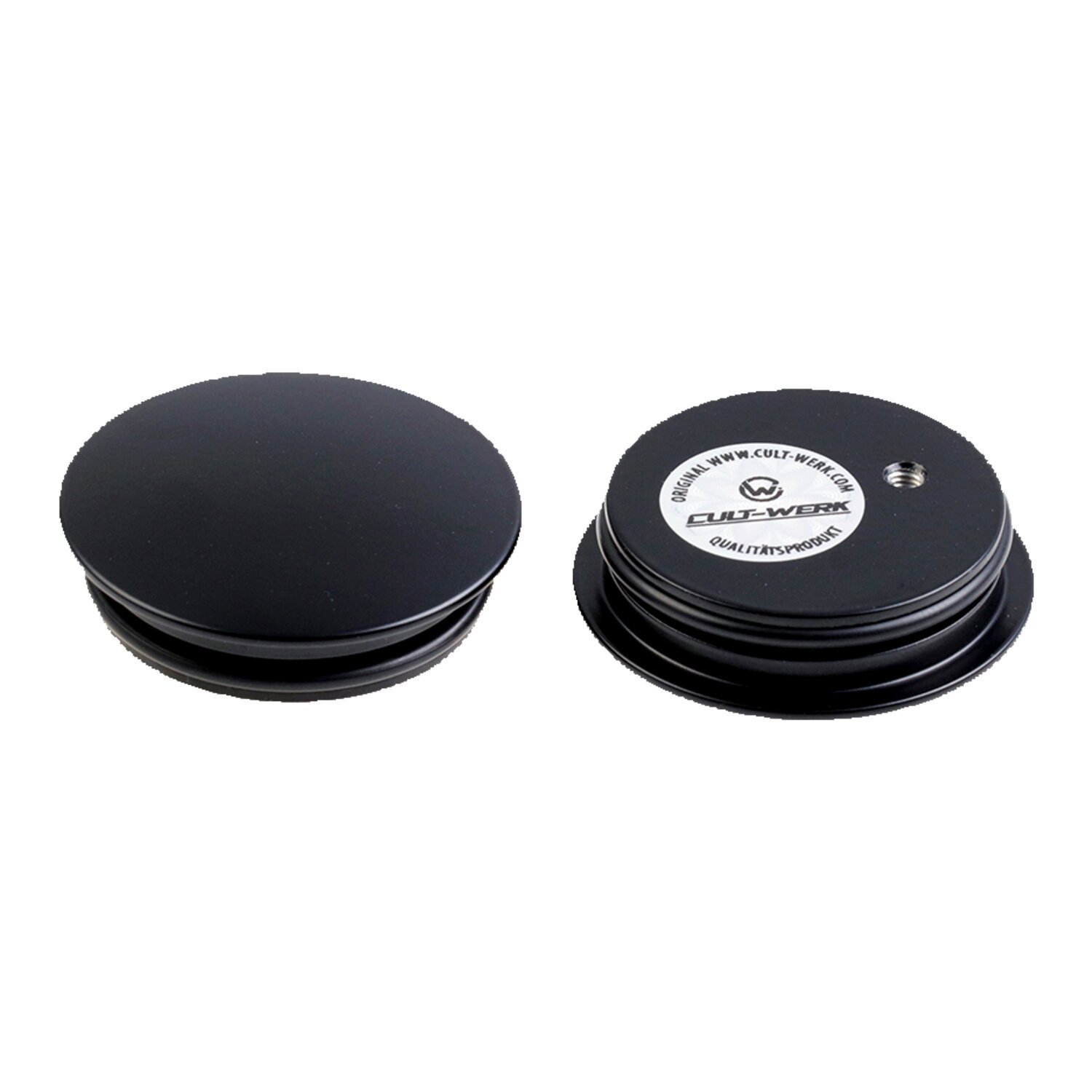 Cult-Werk, swingarm axle bolt cover kit, Black, Matte