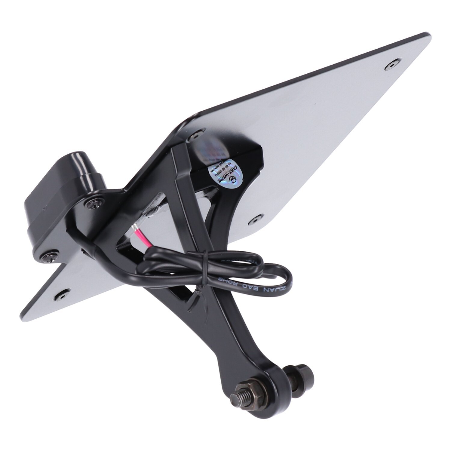 Cult-Werk, side mount license plate bracket, black. Italy, Matte