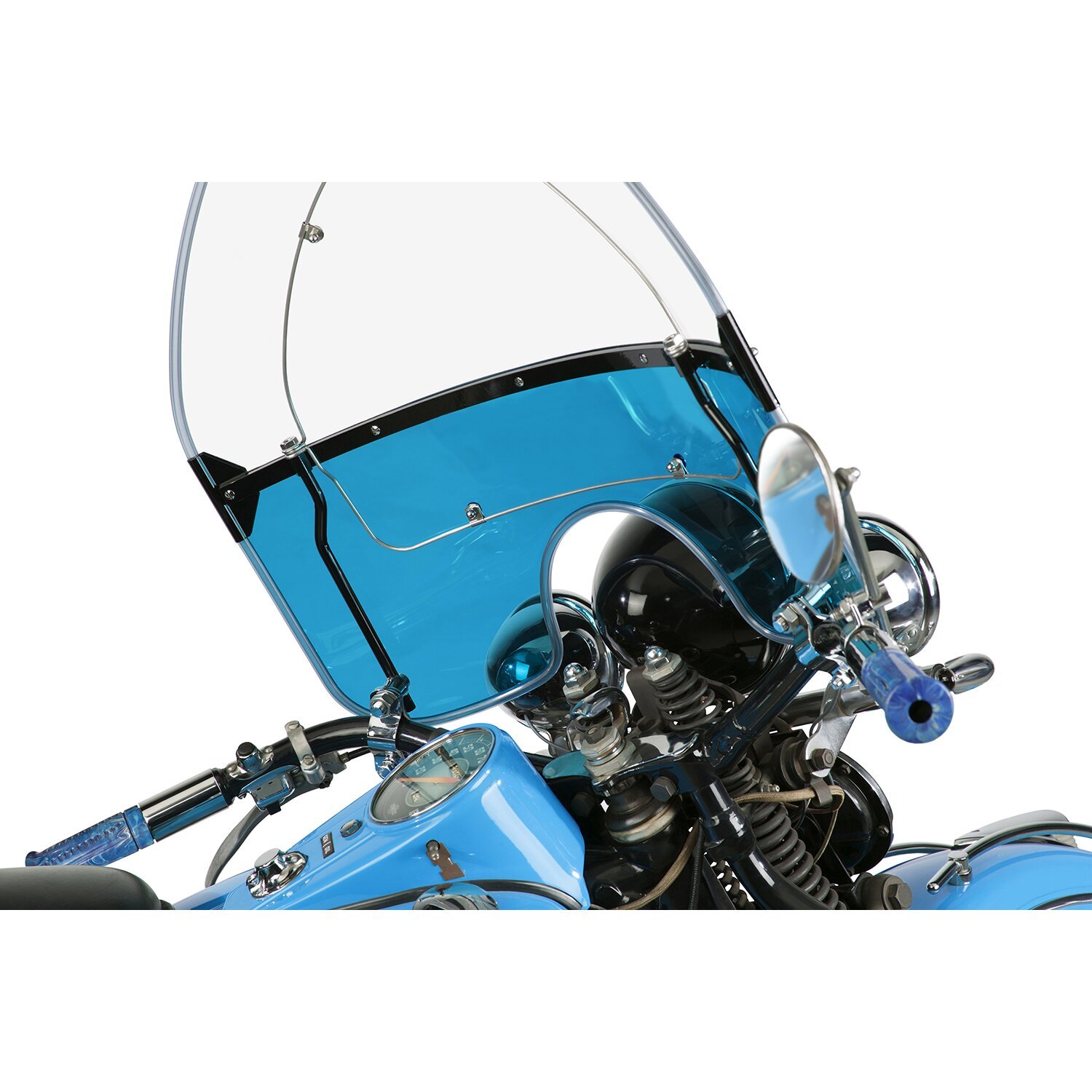 NC, 'Vintage' reproduction beaded windshield. Blue lower