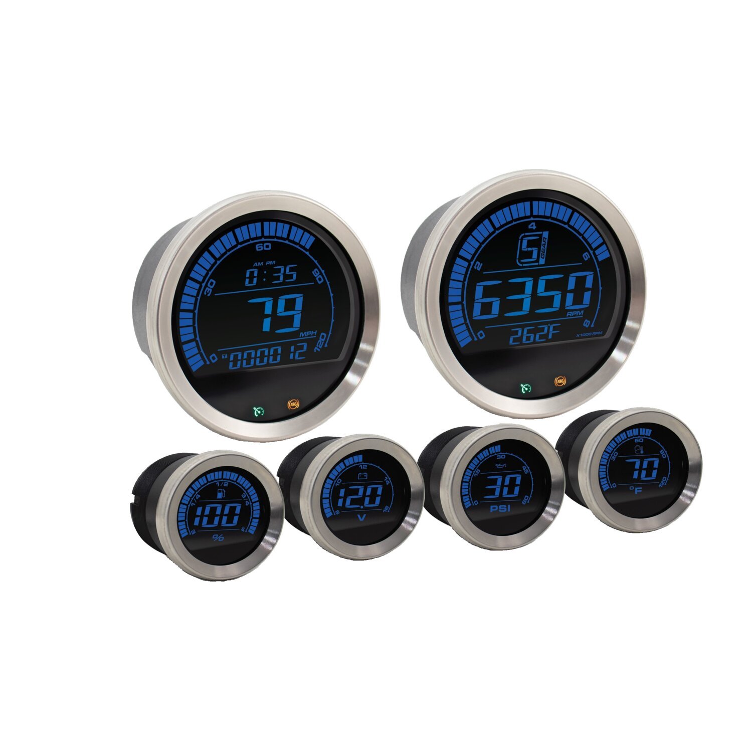 KOSO, HD-02 6-piece gauge kit for Touring