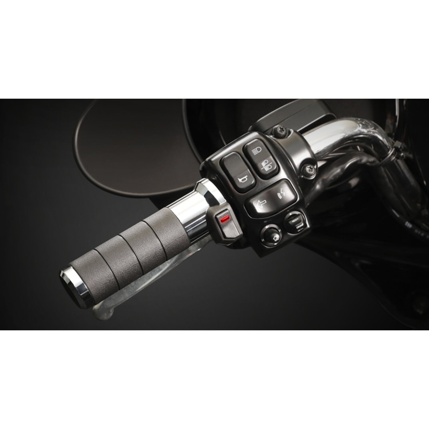 KOSO, Titan-X heated grip set, Black, Chrome