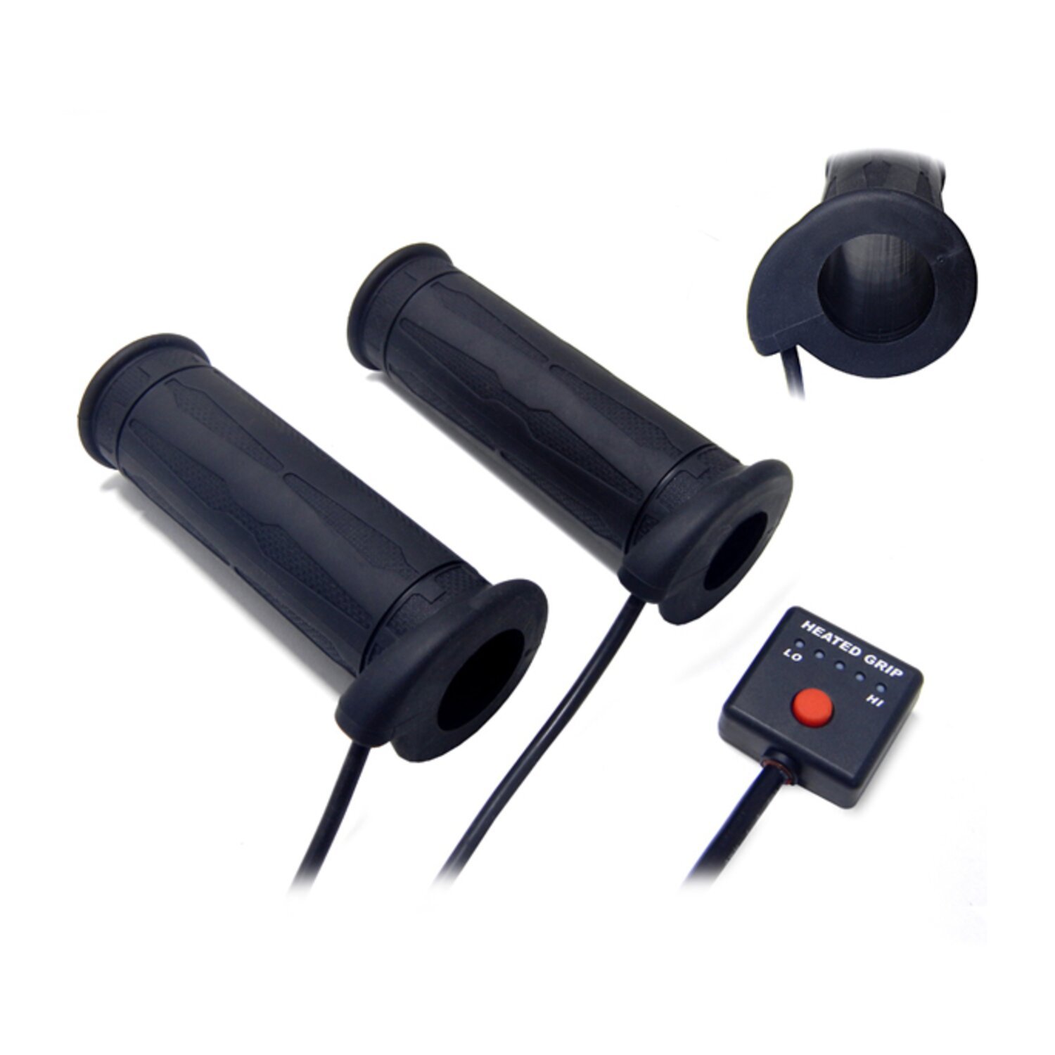 KOSO, heated grips Basic. 7/8" & 7/8", Black