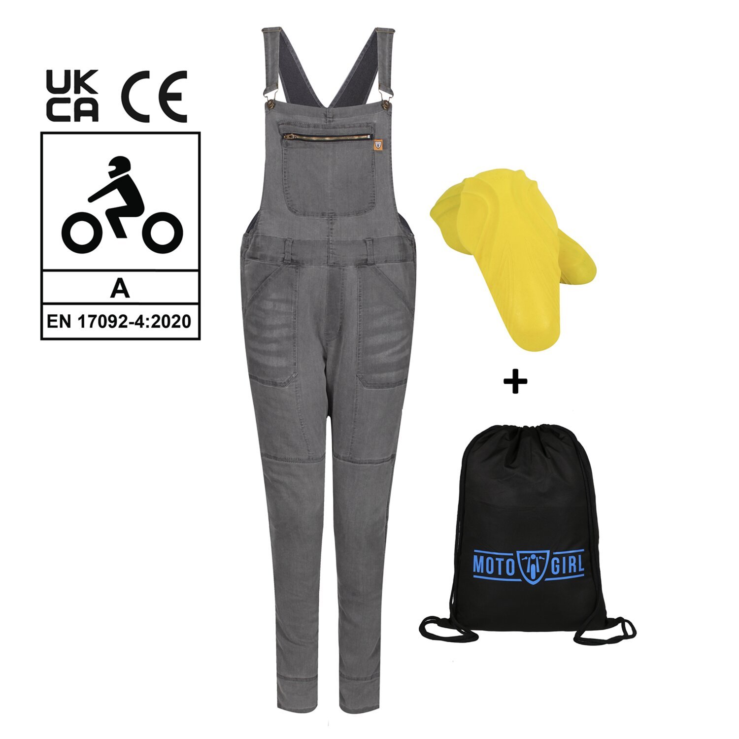 Motogirl Irene Grey "Dungri" overall, Gray, XS