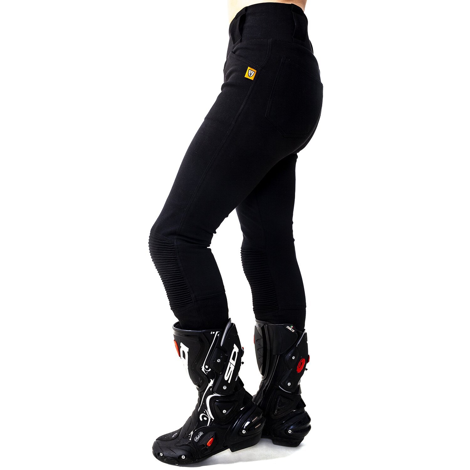 MotoGirl Ribbed Knee leggings black, 44