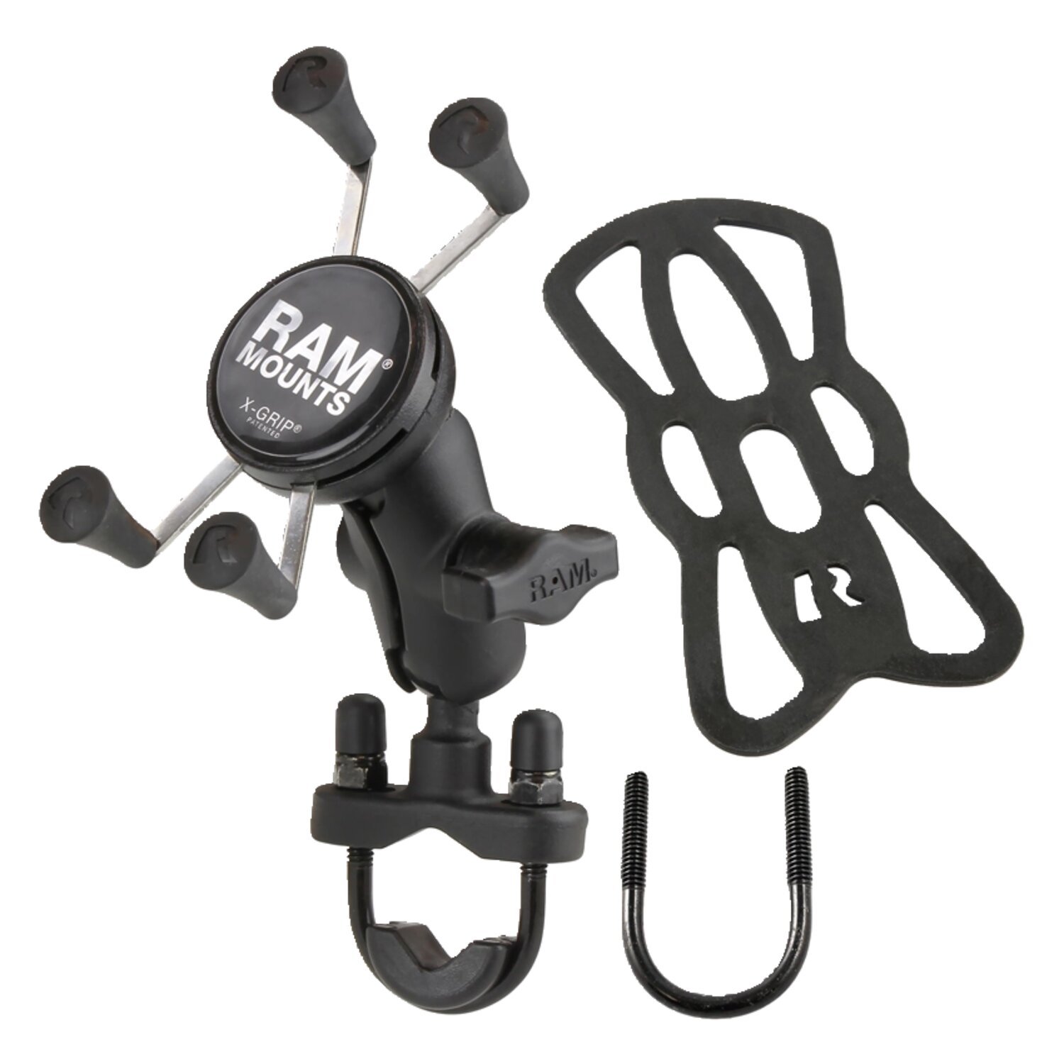 RAM Mounts, X-Grip Phone mount w/U-Bolt base. Small phones, Black