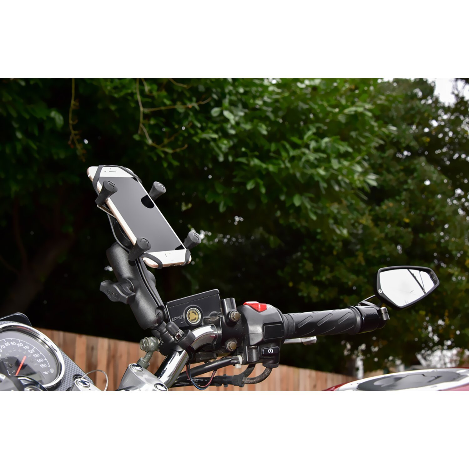 RAM Mounts, X-Grip phone mount w/U-Bolt base. Small phone, Black