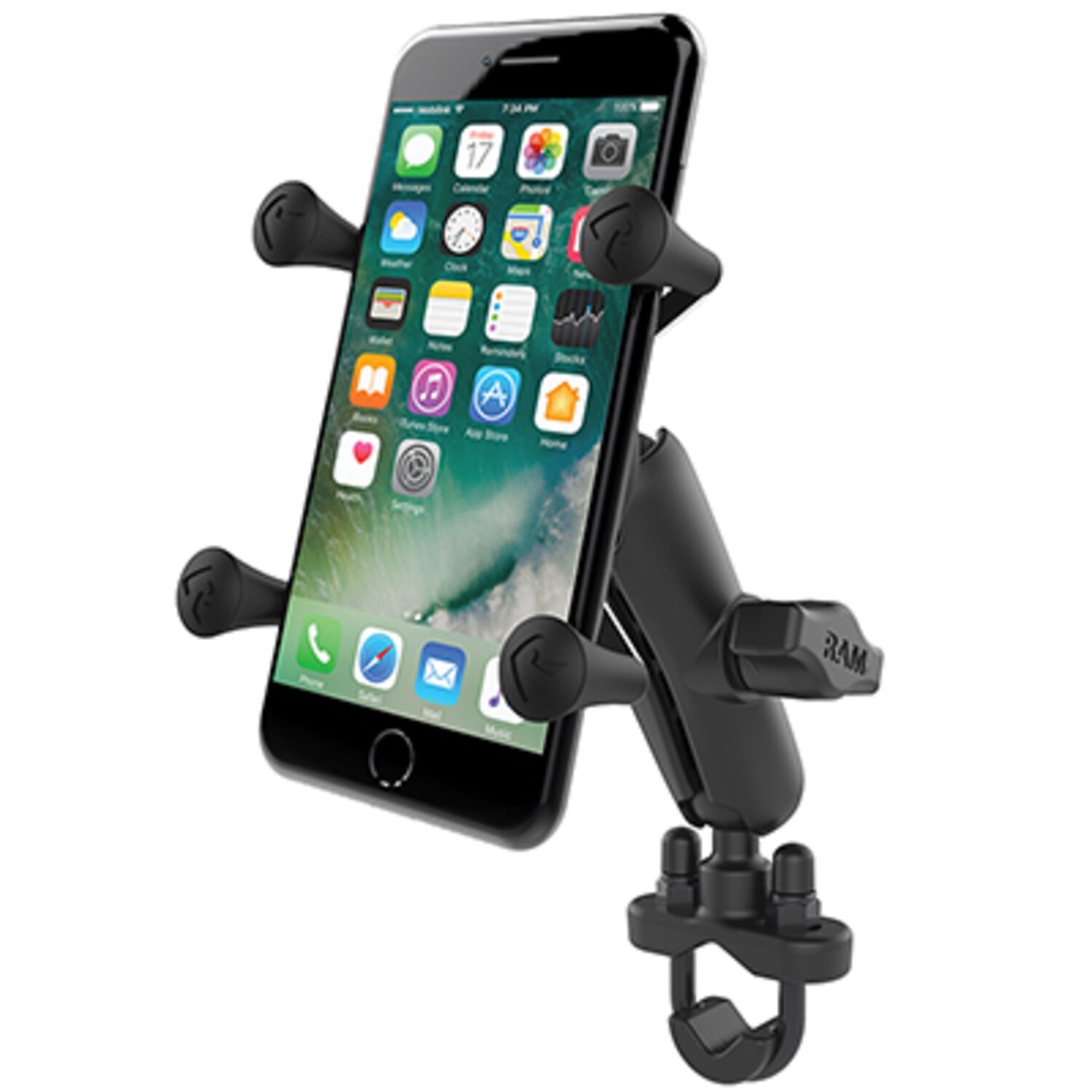 RAM Mounts, X-Grip phone mount w/U-Bolt base. Small phone, Black