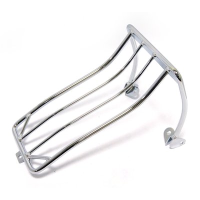Chrome steel. For FXST Softail models with stock bobbed (duck tail) rear fender. Fits with or without sissy bars and takes a maximum weight of 4.5kg (10 lbs).