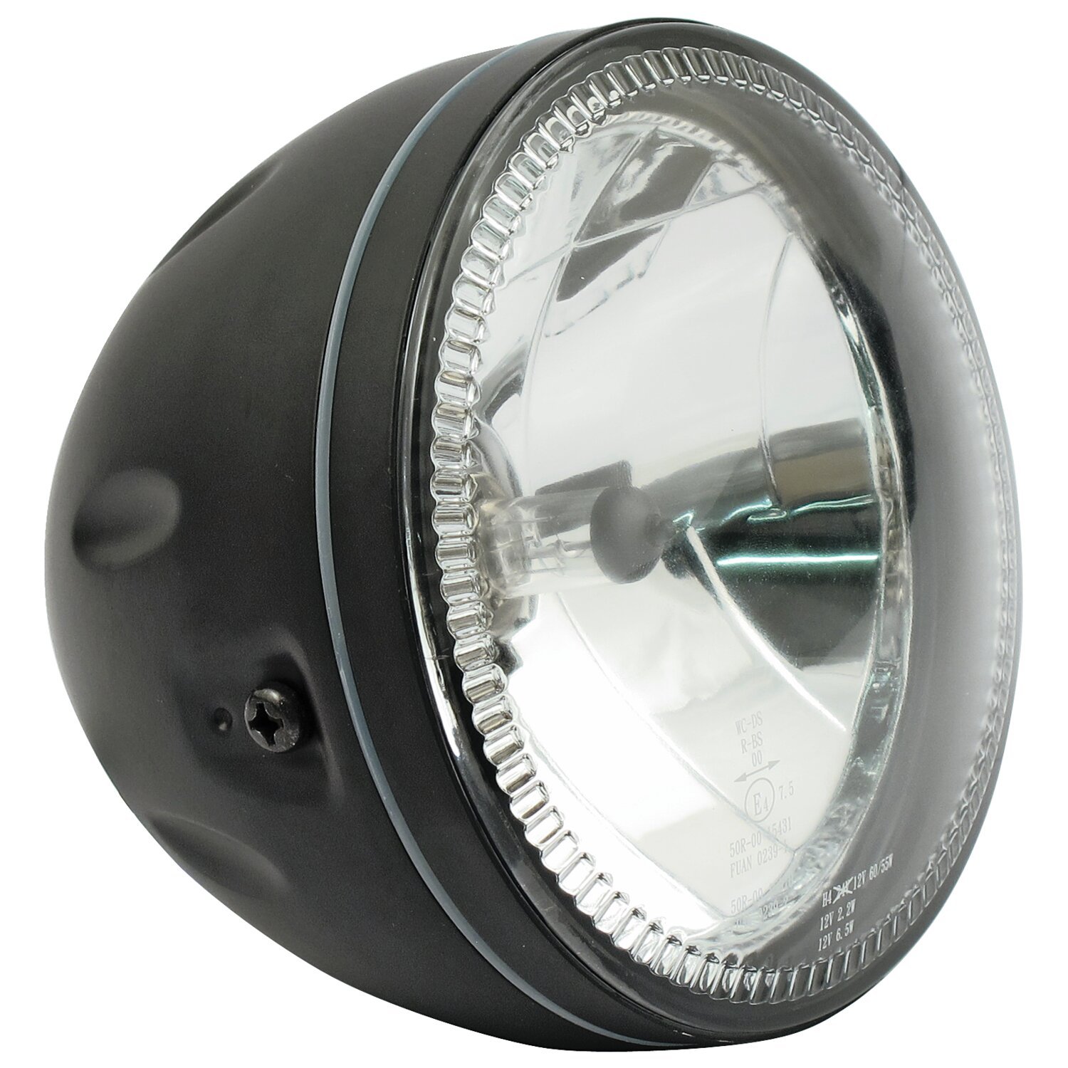 Skyline, 5-3/4" H4 headlamp. side mount, Black