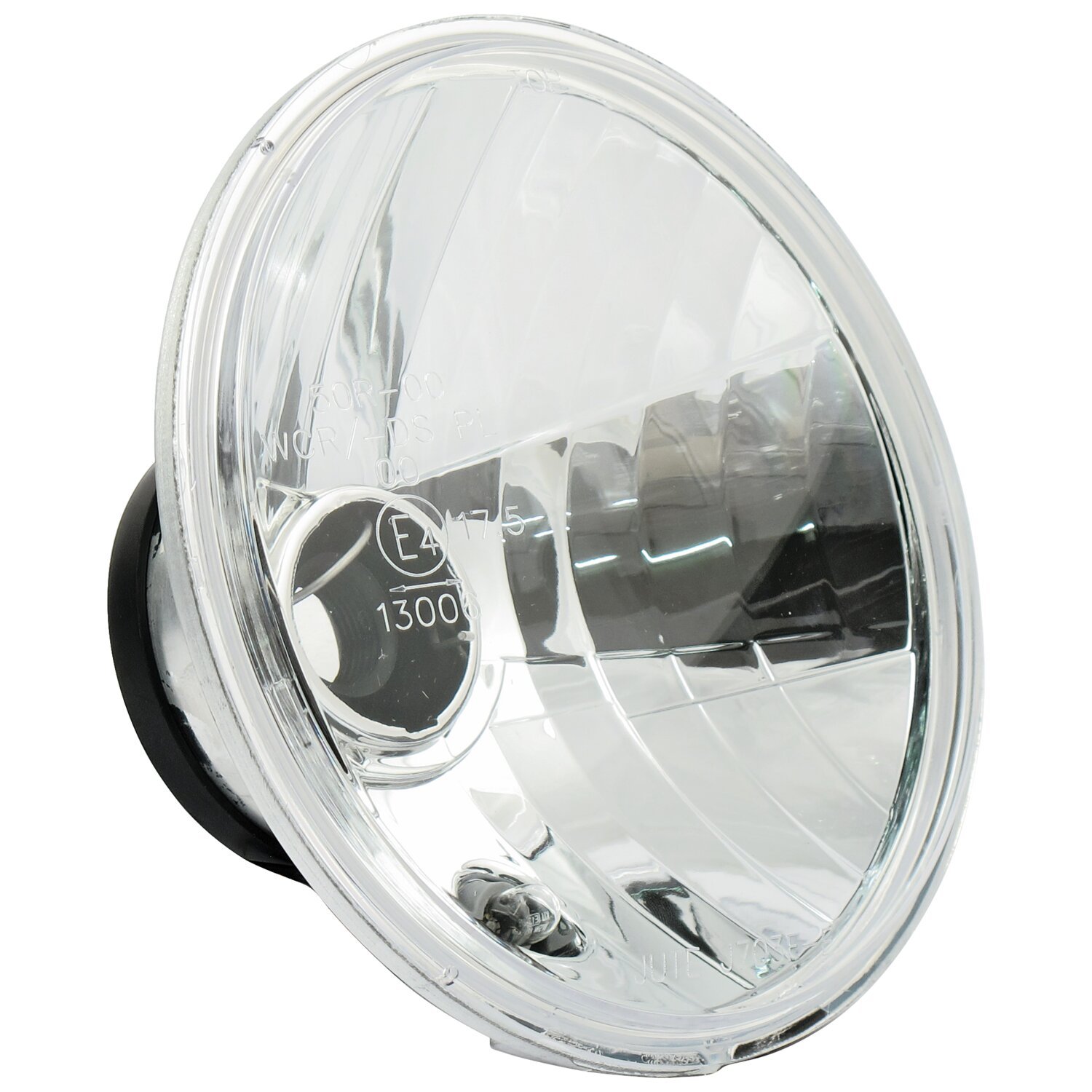 Headlamp unit H4. Clear lens. 7", White