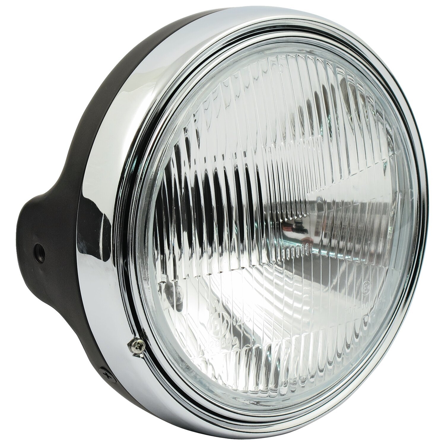 LTD style 7" H4 headlamp. side mount, Black