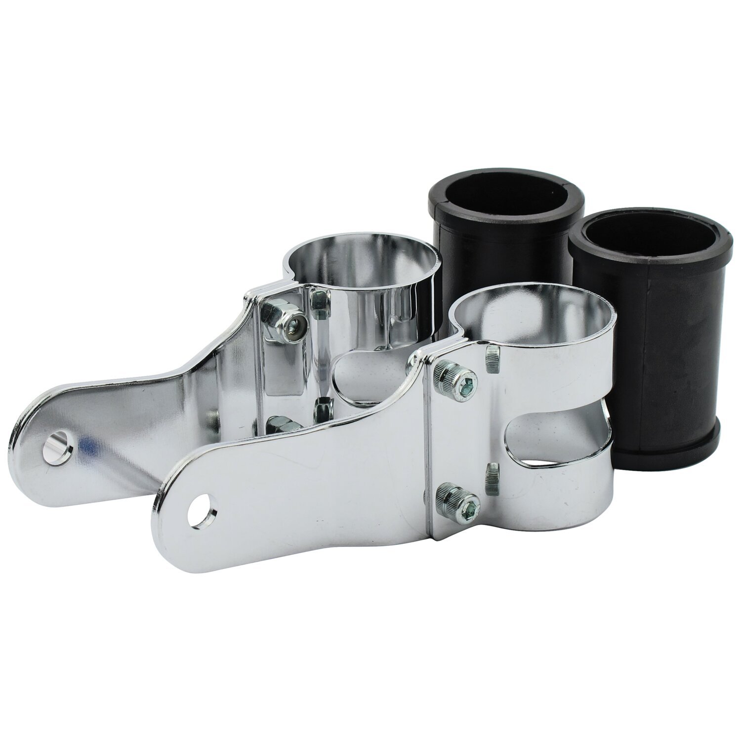 Uni-basic headlamp bracket assembly. Chrome. 38-42mm