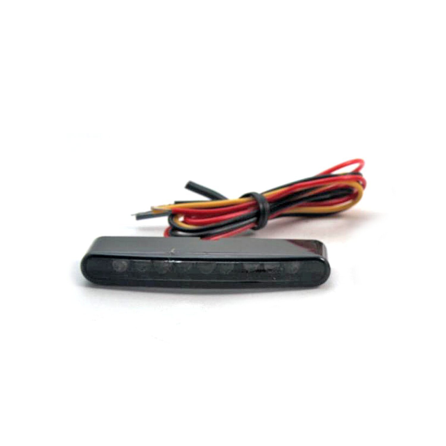 Stripe-run mini LED taillight. Smoke lens, Black