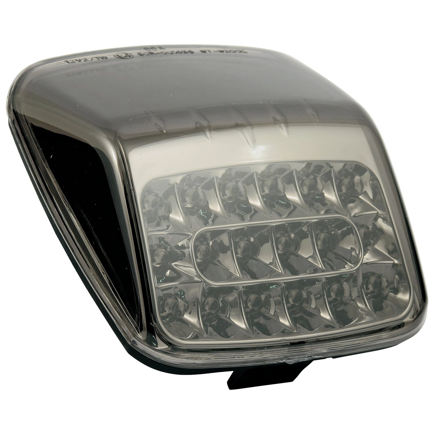 Laydown 'spider' LED taillight. Light smoke lens, Gray, Chrome