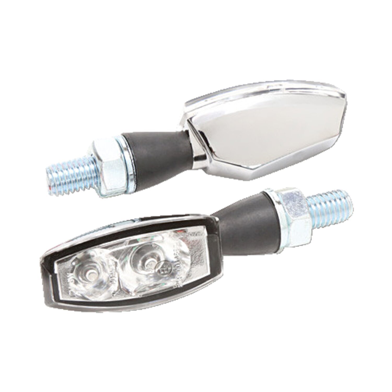 Blaze LED taillight/ turn signal combo. Chrome. Clear lens, White