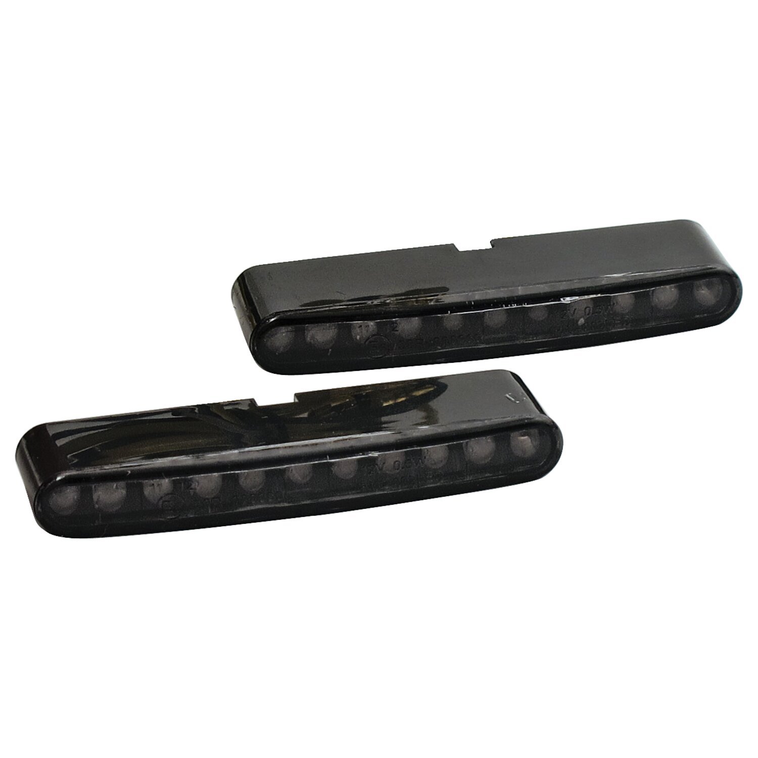 'Stripe' LED turn signals. Smoke lens, Black