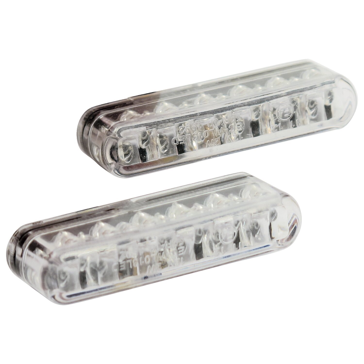 Shorty LED turn signals. Clear lens, White