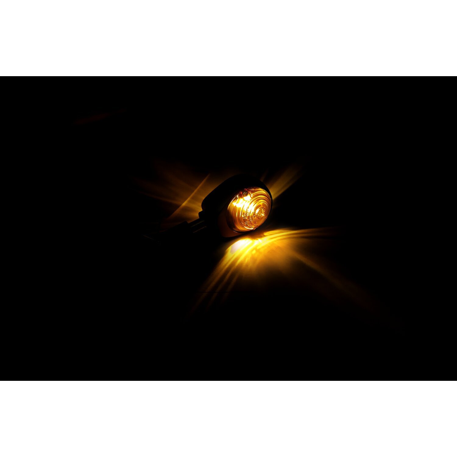 Full size bulls-eye, in-bar turn signals. Black. Smoke lens, Matte