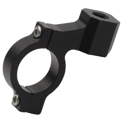 10mm right hand threaded. Clamps around 1" diameter (25.4mm) handlebars to allow installation of custom mirrors.