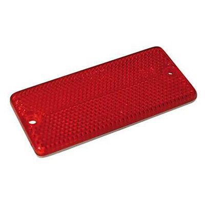 - Self adhesive with 2 mounting holes for optional bolt mounting
- ECE approved 
A reflector helps your bike to be seen in the dark and therefore qualifies as a great low-cost safety item.  
Note: Dimensions are approximately. 