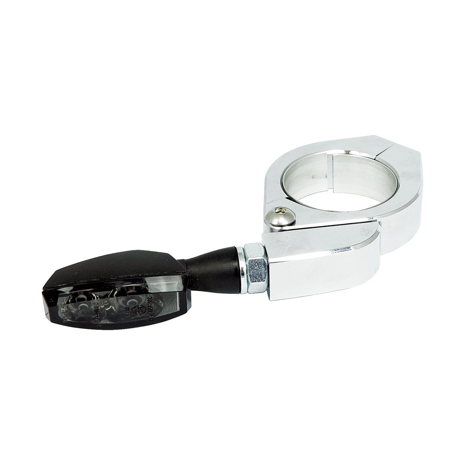 Paco, turn signal fork mount kit. 38-41mm, Chrome