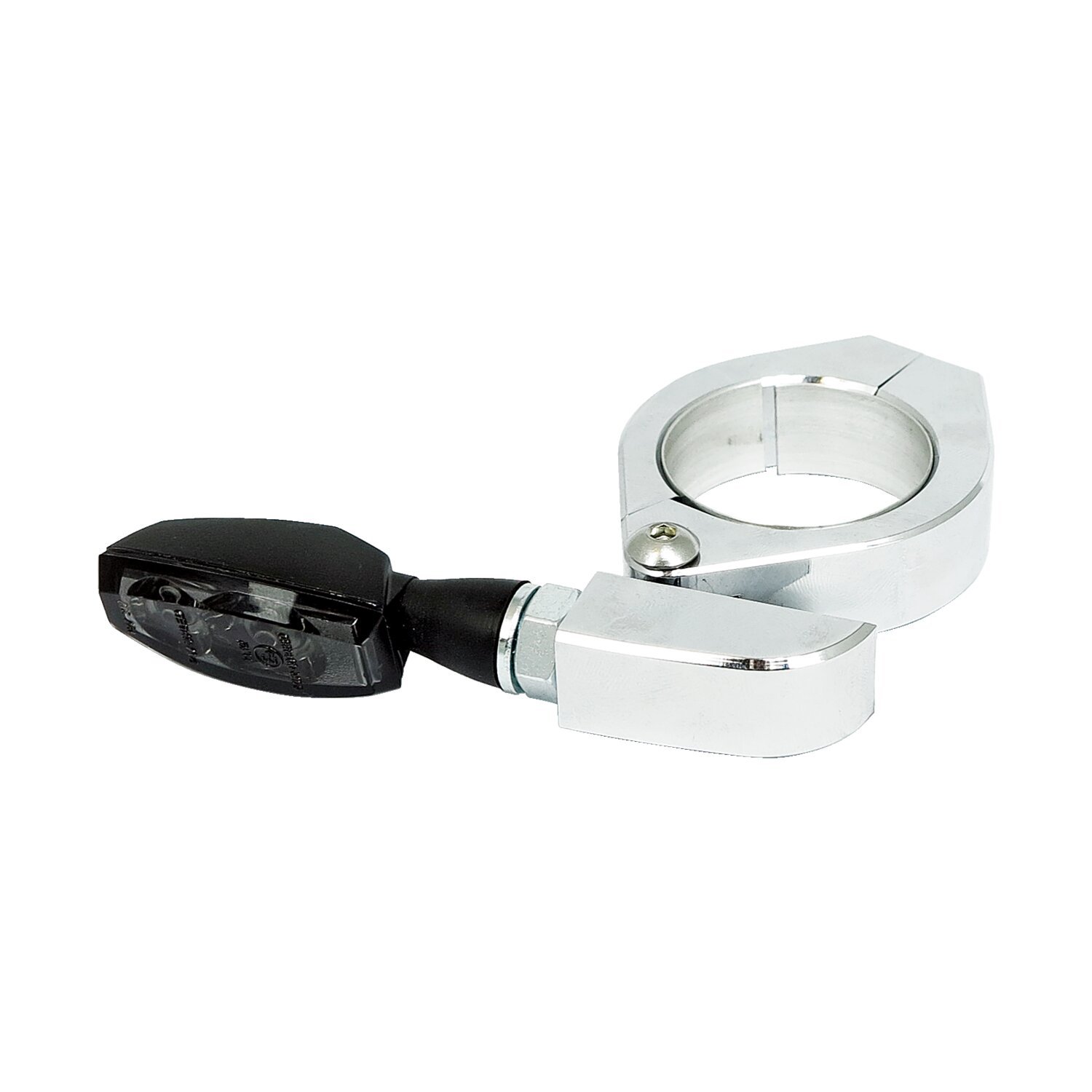 Paco, turn signal fork mount kit. 42-43mm, Chrome