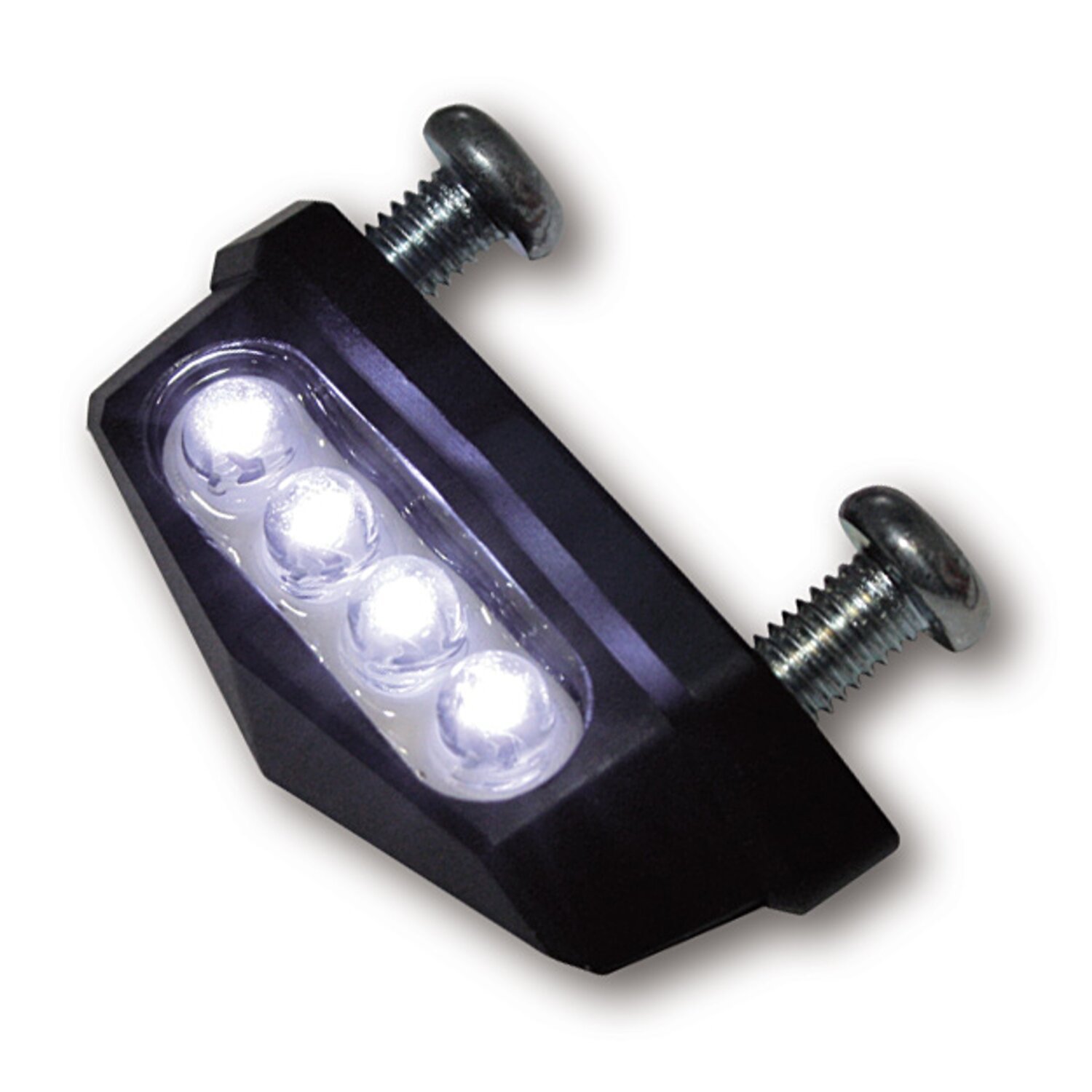 LED license plate light quadro, black. ECE appr, storm grey black tracker