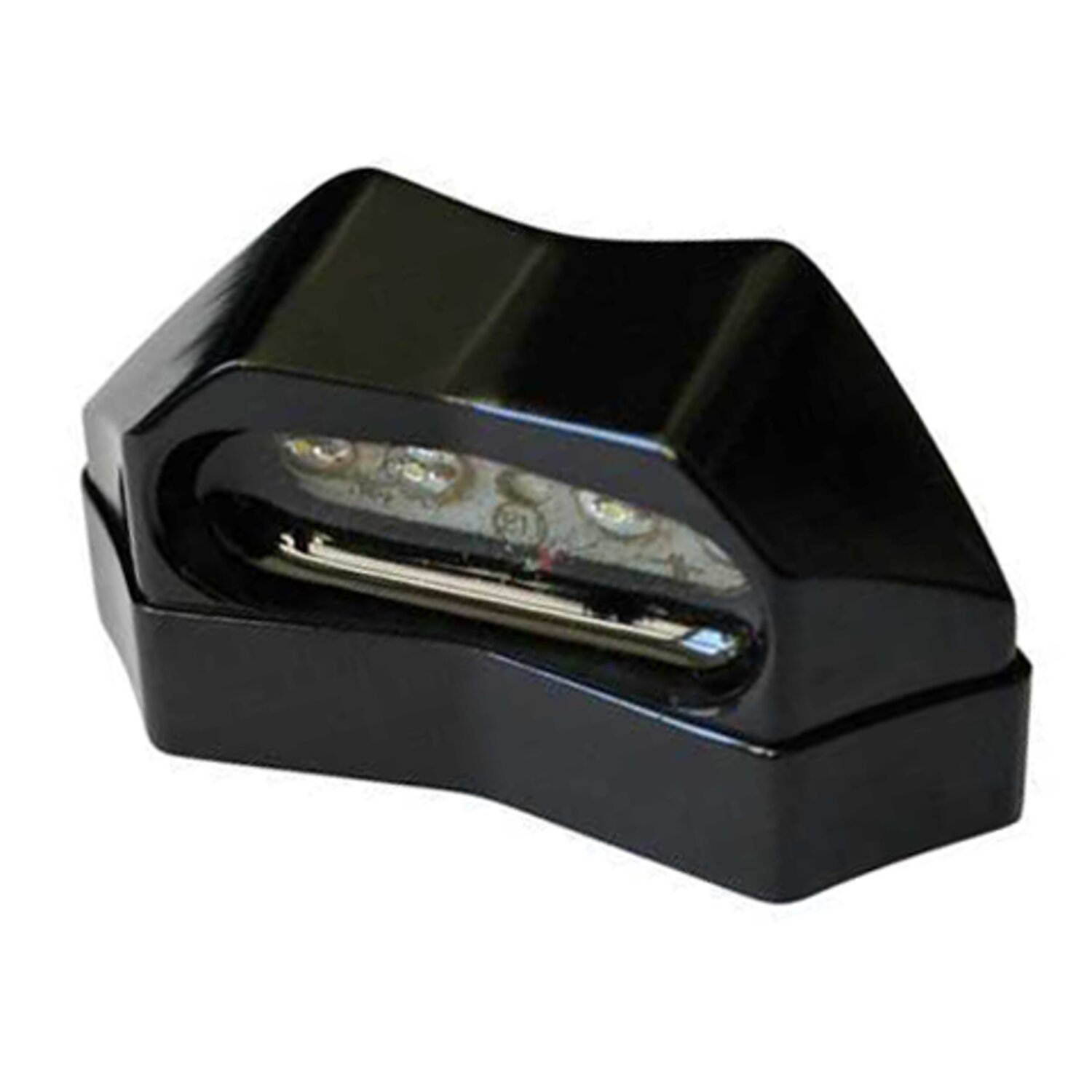 LED license plate light lamar, black. ECE appr, storm grey black tracker