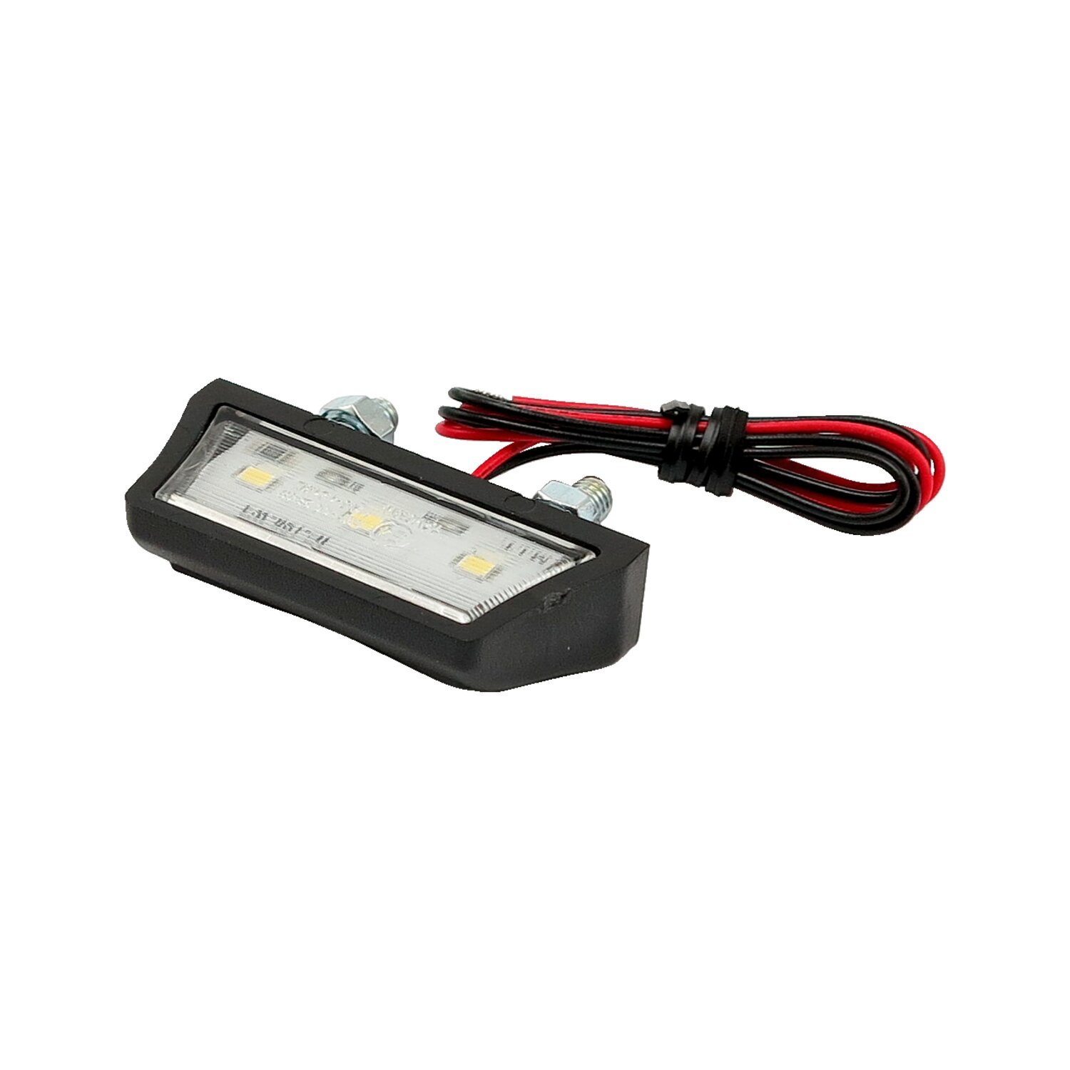 LED license plate light stratton, black. ECE appr, storm grey black tracker