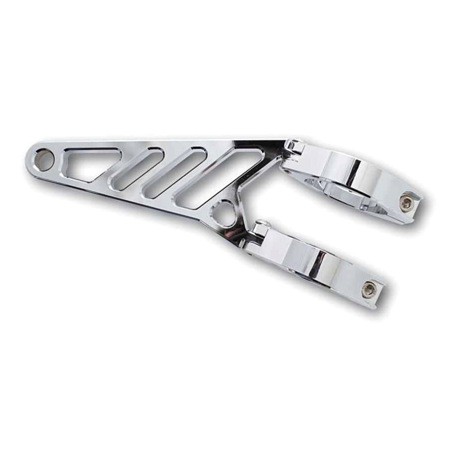 Fingers, adj. headlamp bracket assembly long 35-37mm, Silver, Chrome