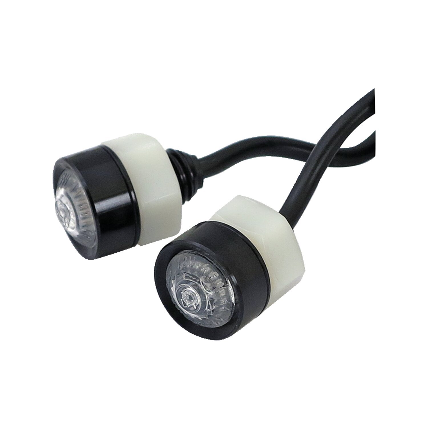 Mono, LED turn signals. Clear lens, Black