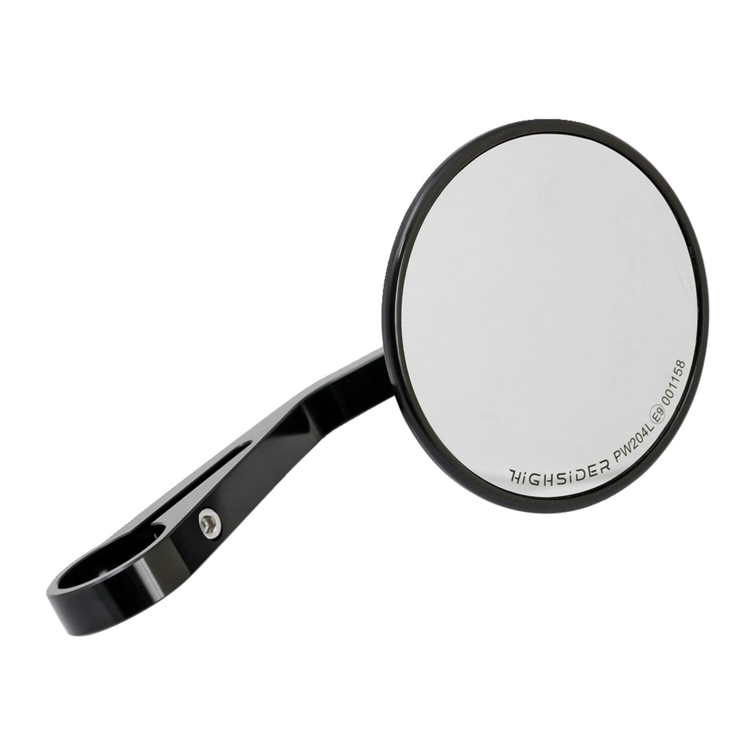 Montana round mirror, clamp-on, l&r, Black