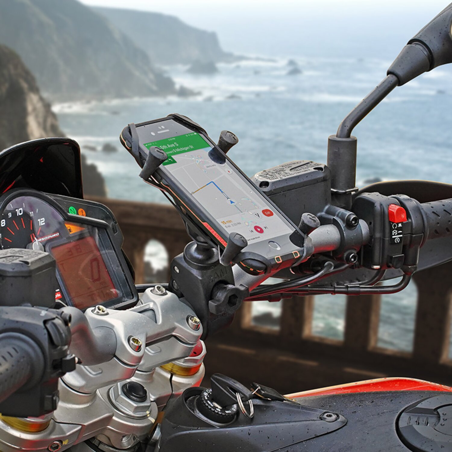 RAM Mounts, Low Profile X-Grip with Tough-Claw™ Base. Large, Black