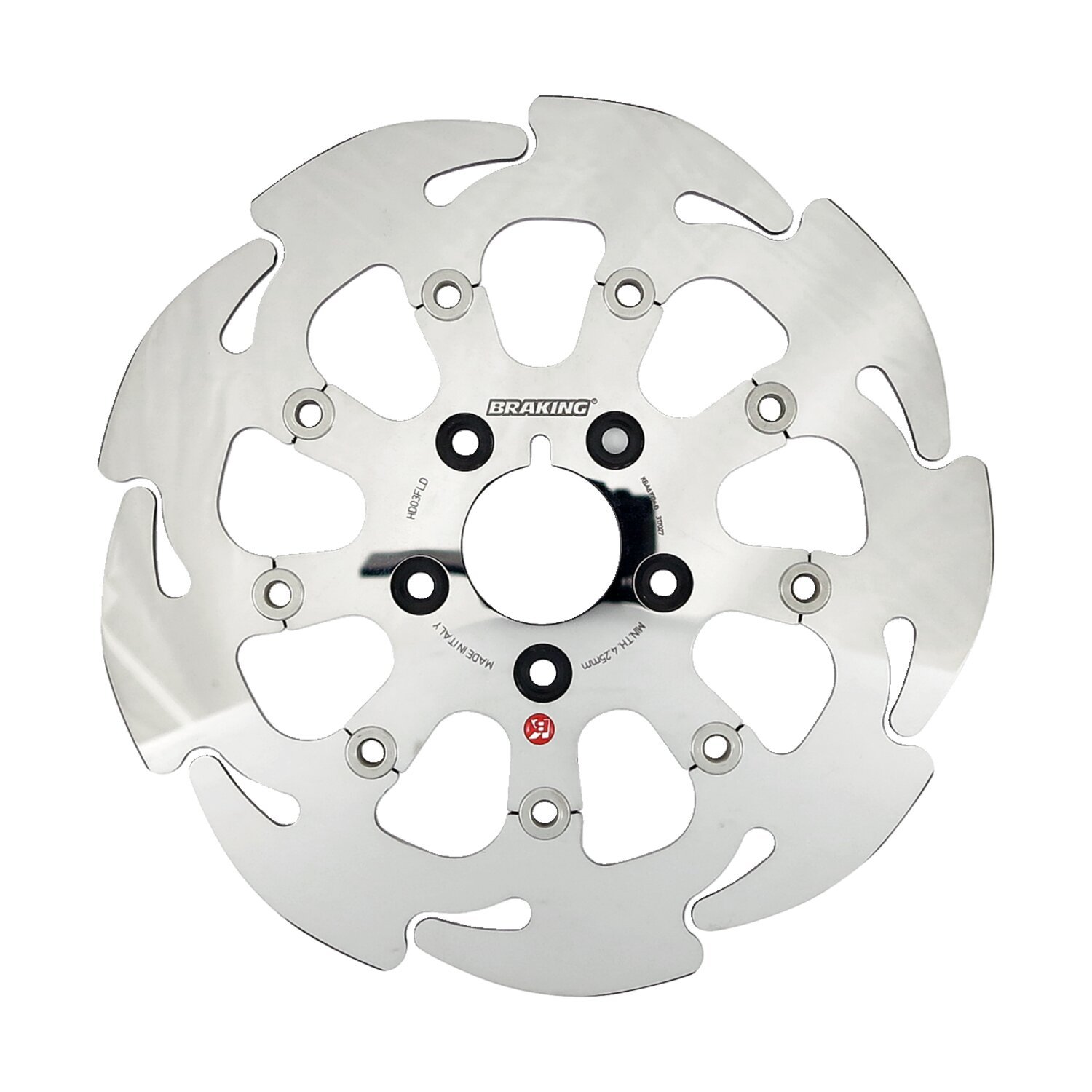 Braking floating 9-spoke Wave brake rotor 11.5", front left, Polished