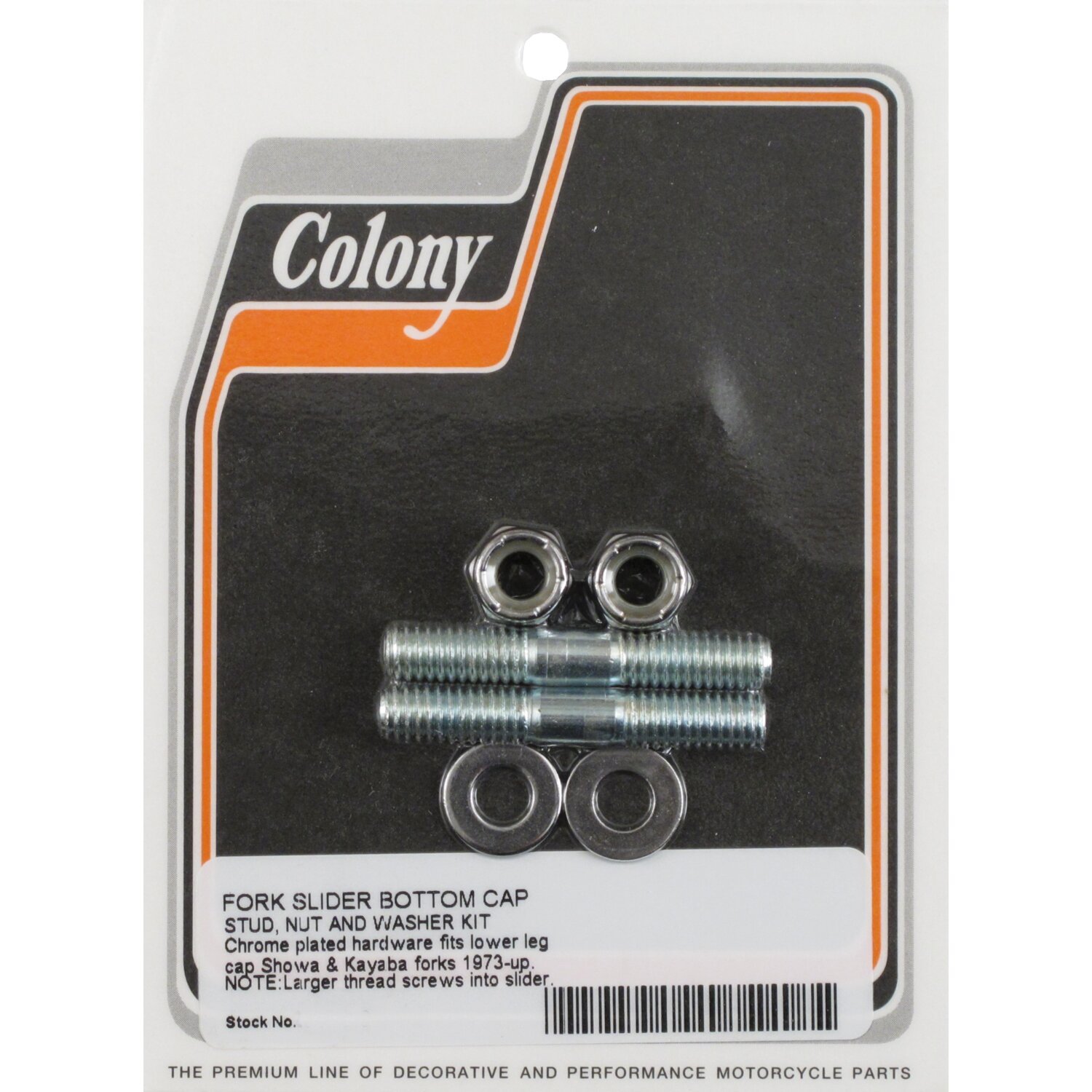 Colony, fork axle cap stud set. Hex