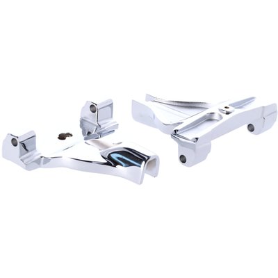 Chrome. Used to install passenger floorboards to your Softail. 
Note: Requires the use of 93-up style Touring passenger floorboards, which must be purchased separately.
Note: Mount support bracket set 946843 is required for installation of the floorboard mount brackets. 
OEM replacement reference 50501113