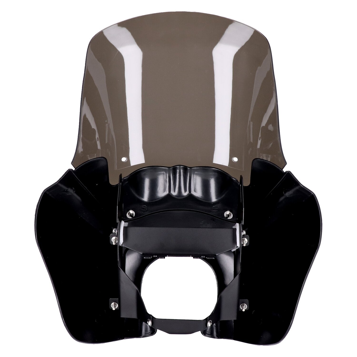Headlamp fairing. Gloss black. Tinted windshield