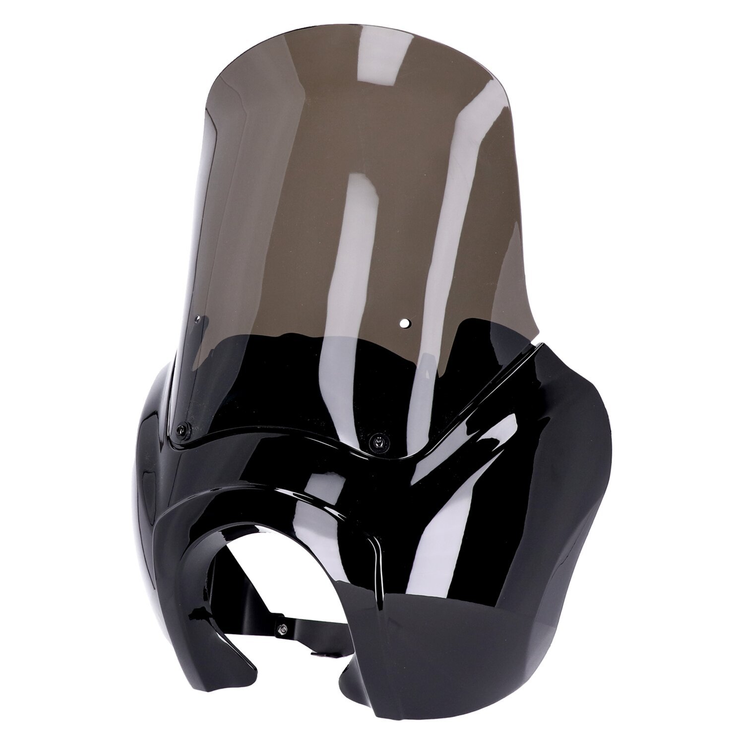 Headlamp fairing. Gloss black. Tinted windshield