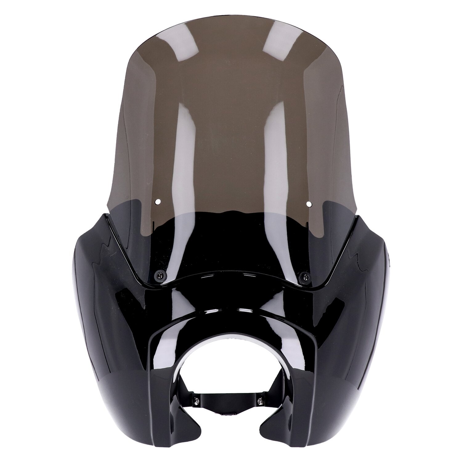 Headlamp fairing. Gloss black. Tinted windshield