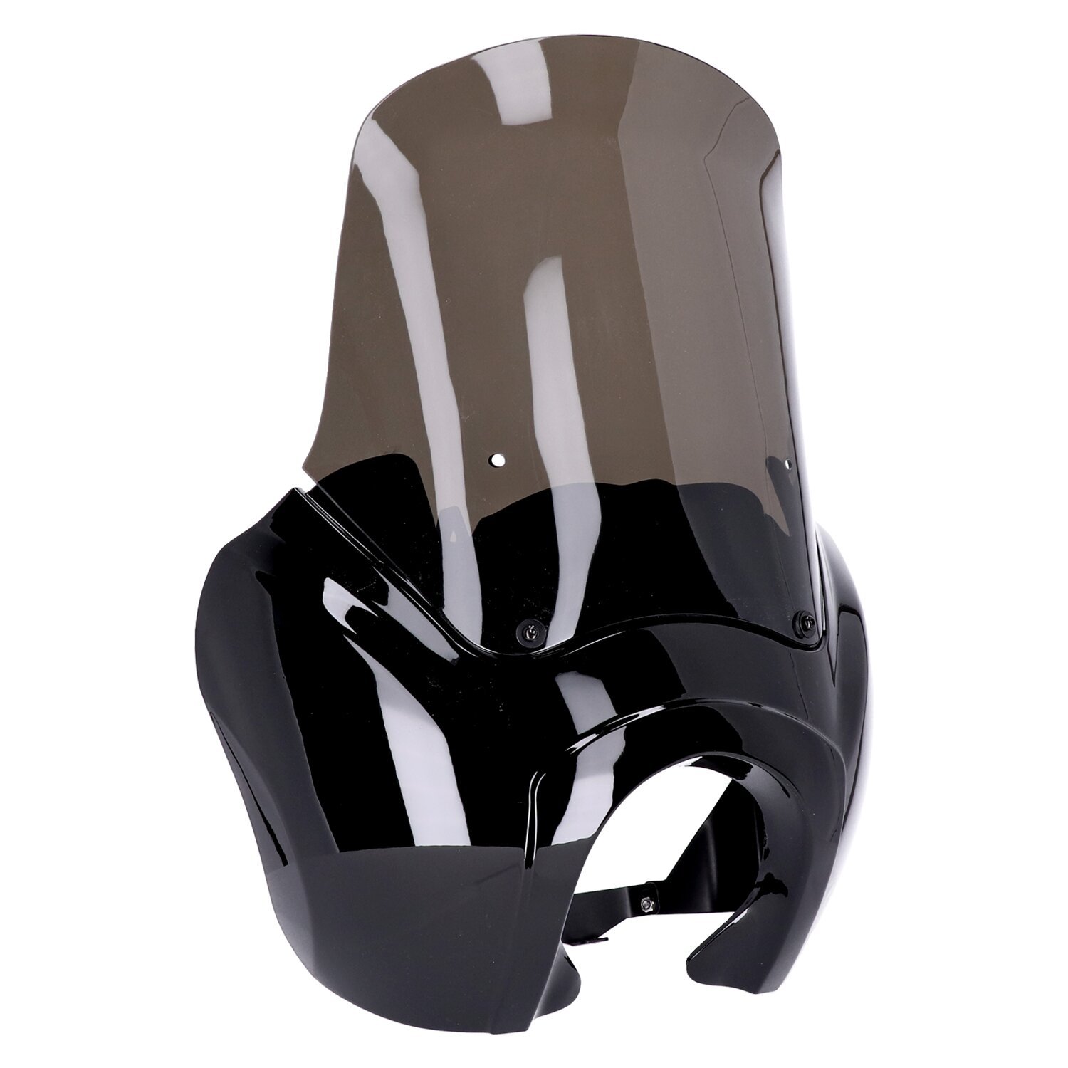 Headlamp fairing. Gloss black. Tinted windshield