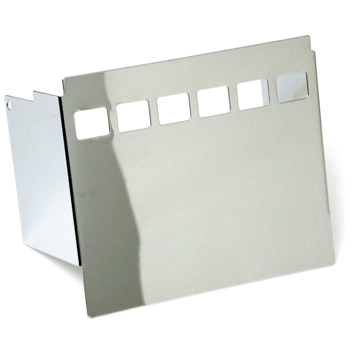Battery side cover, smooth with 6-hole window, Unpainted, Chrome