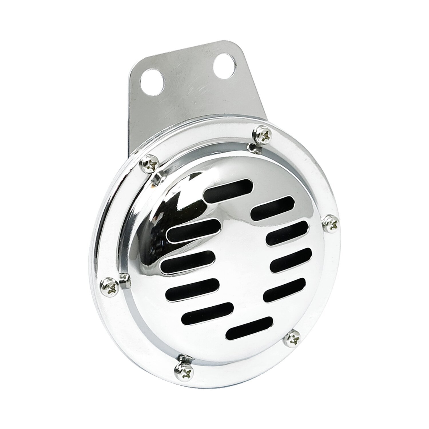 4" custom horn. 6-volt. horizontal slotted, Black, Chrome