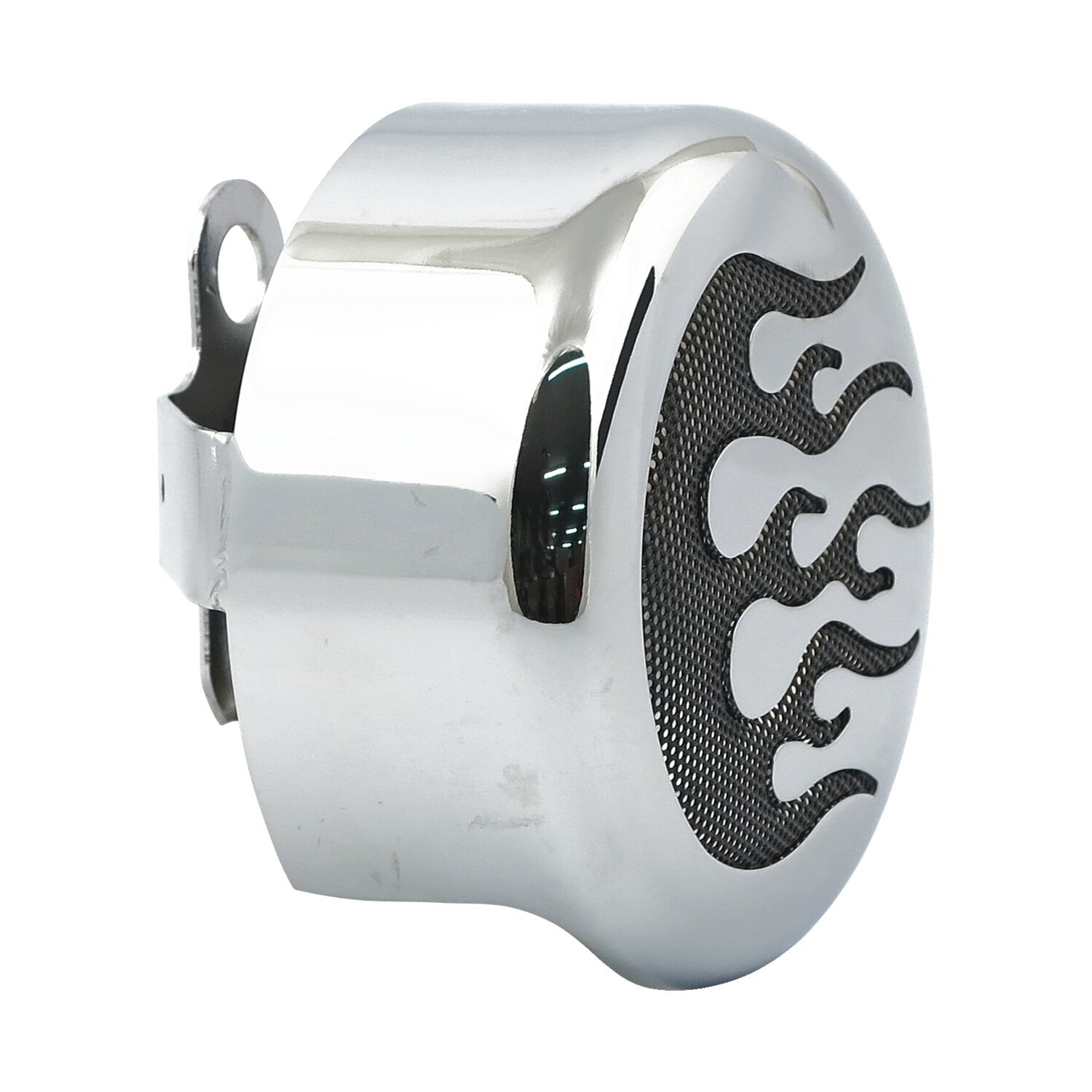 C-Round, horn cover. Flame, Chrome
