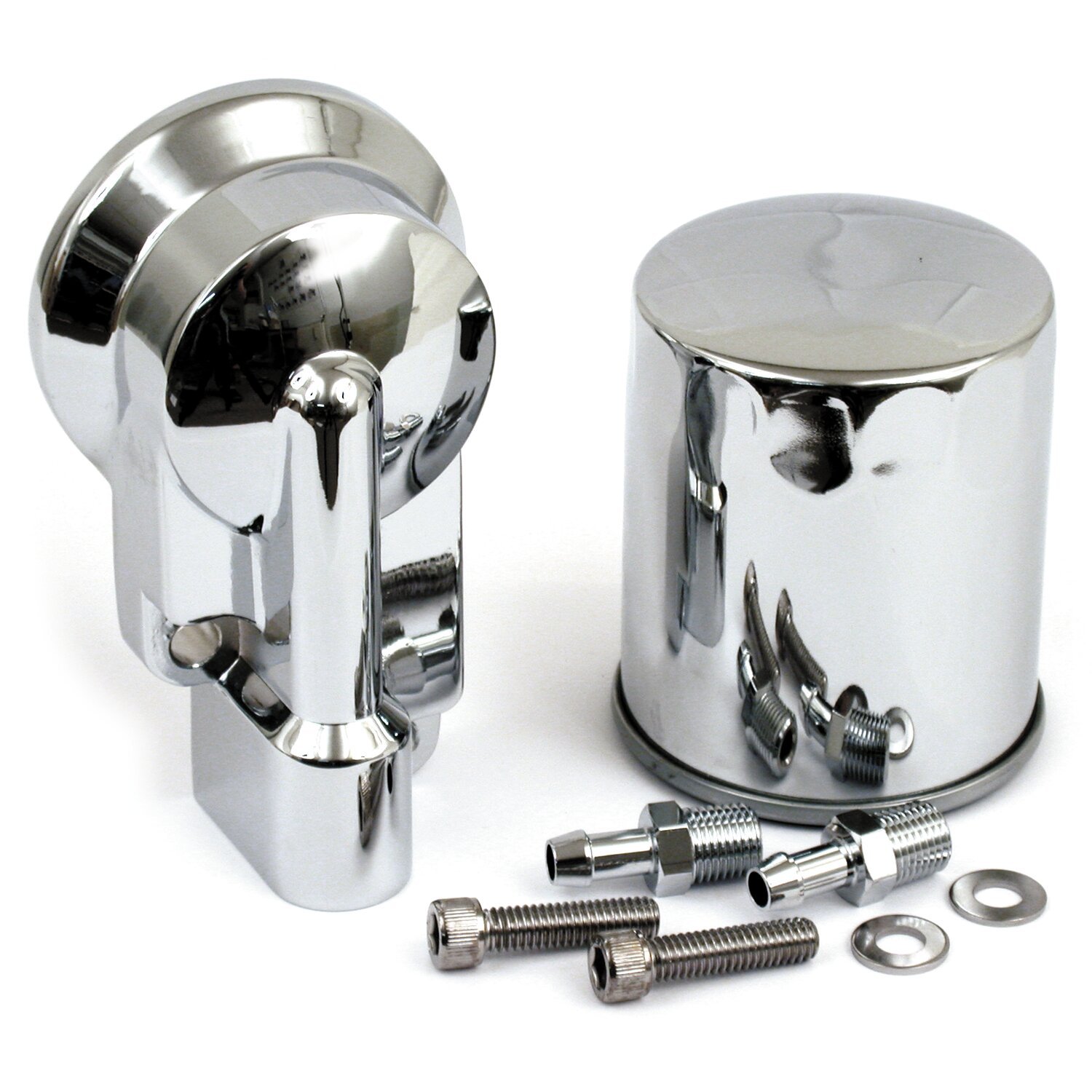 Oil filter mount bracket kit, Chrome