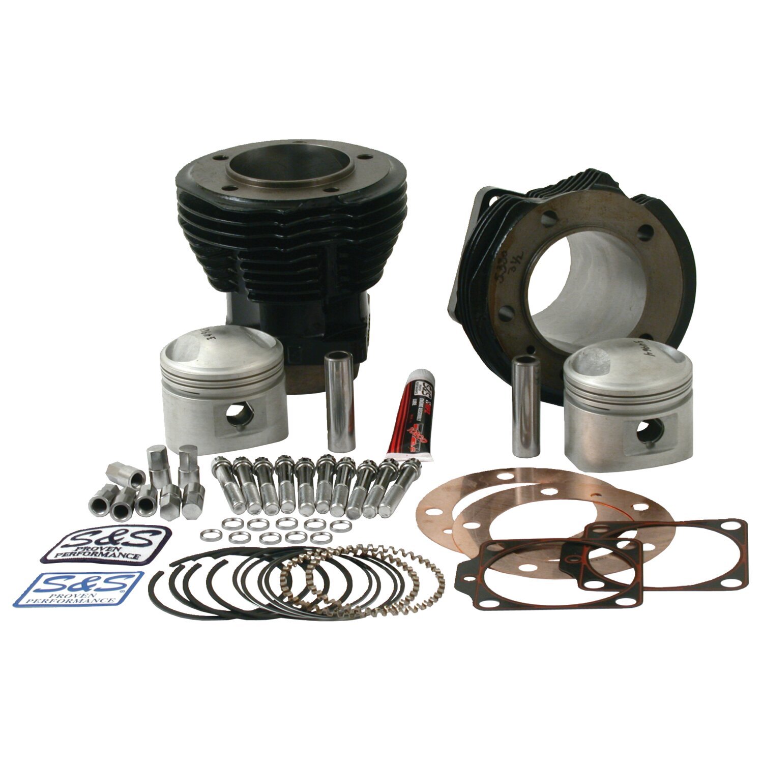 S&S, 3-1/2" cylinder & piston kit, Black, Gloss