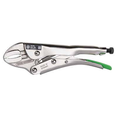 Grip pliers, also know as 'vice grip' or 'mole grip' pliers, are the perfect tool for specific applications. 
- Overall length: 180mm 
- Design: Standard 
- Span of the parallel screw clamp: 35mm 
- Weight: 0.370kg