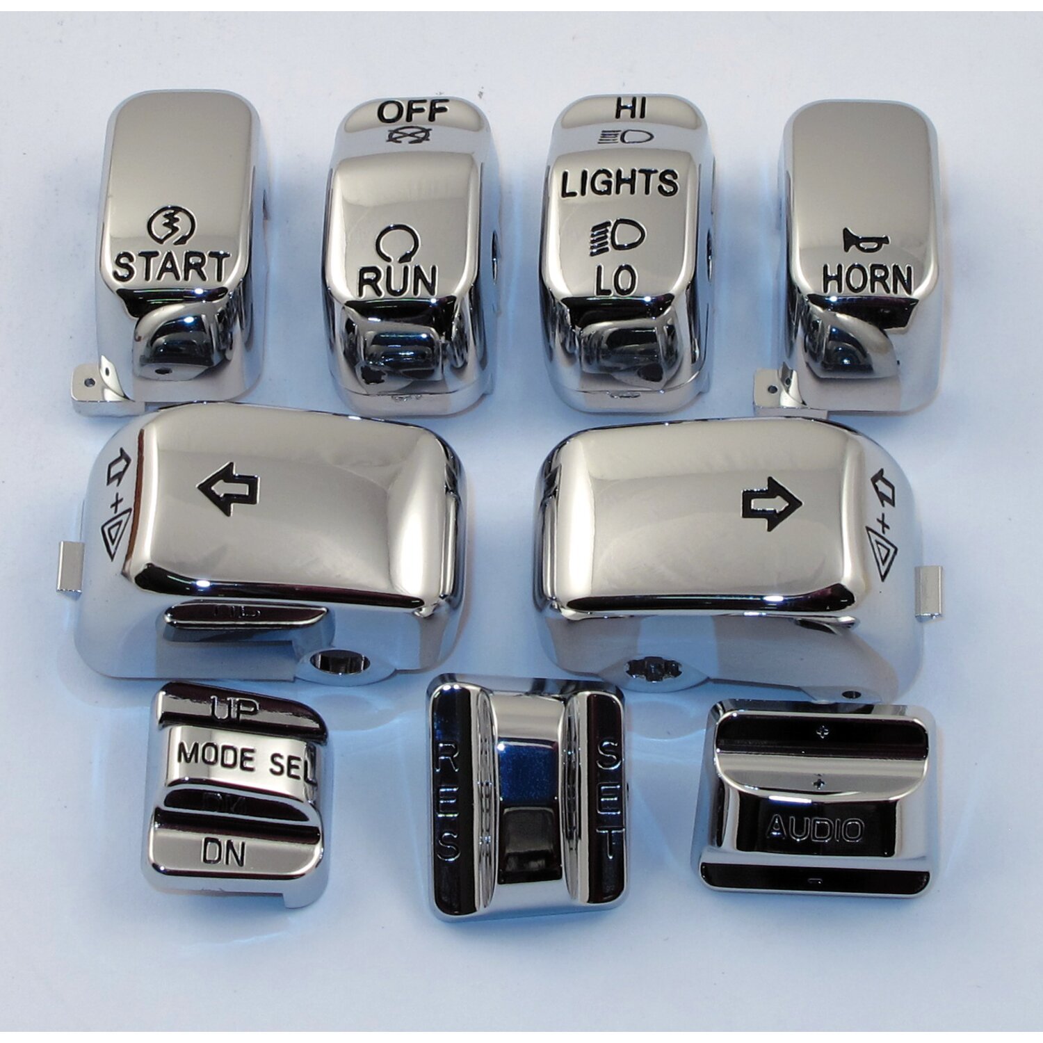 Handlebar switch cap kit, Chrome